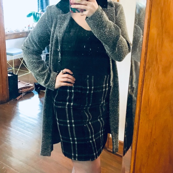 Vintage 90s Textured Gray Tailored Collared Coat - Picture 8 of 11